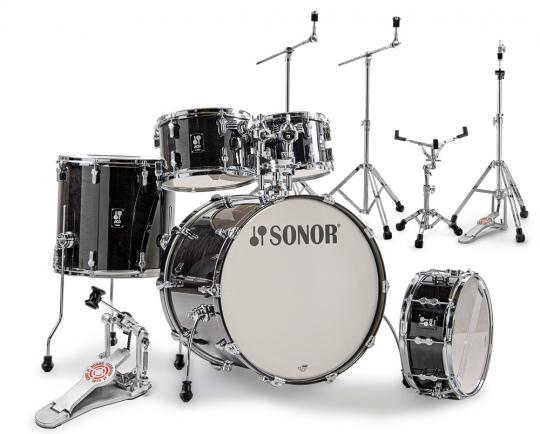 Sonor AQ2 Stage in Transparent Black inklusive Hardwareset HS 2000 S 